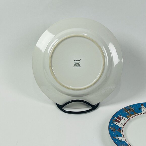 Sakura Snowman Designer Stoneware Plates By Debbie Mumm  Nostalgic Christmas - Picture 4 of 6